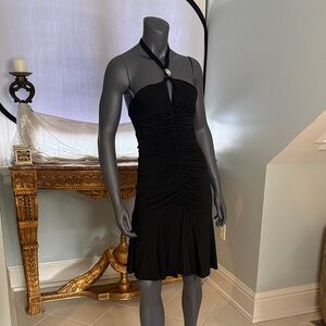 Versace Black Backless Halter Dress